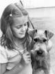 Irish Terrier with Girl