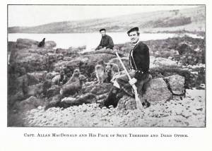 Captain Allan MacDonald and his Rough Coated Terriers on Isle of Skye